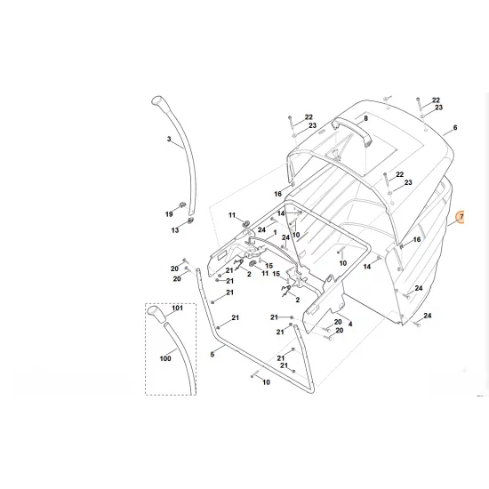Stihl  Dolna część kosza na trawę 6170 703 9600